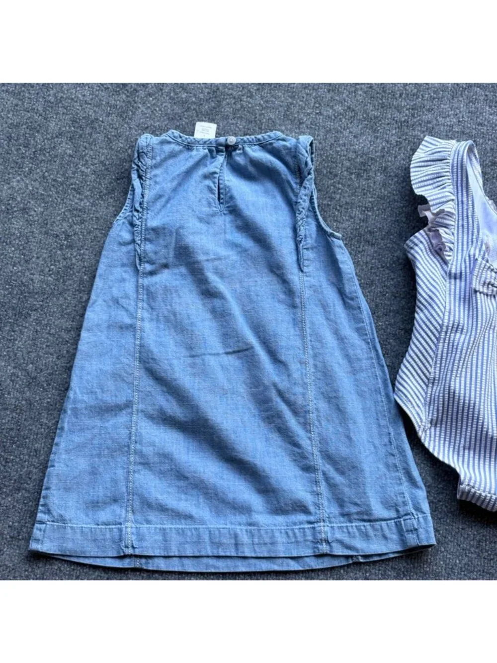 Girls toddlers bundle 3T Denim Sleeveless Dress Striped Ruffle Swimsuit